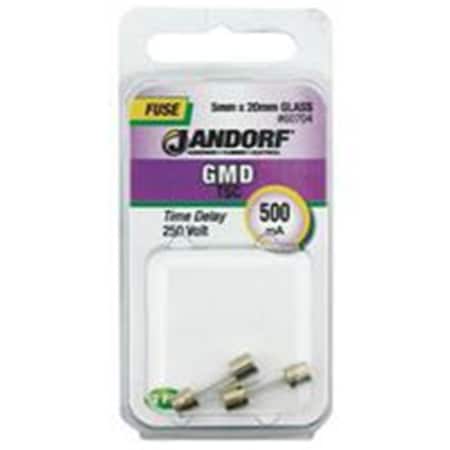 Jandorf Medium-Voltage Fuse, 500mA, Time-Delay, Cylindrical 3398732